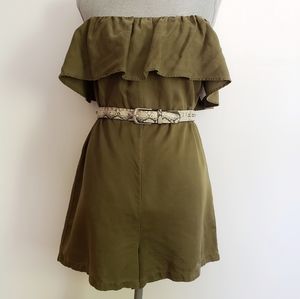 Zara Olive Green Strapless Romper